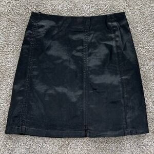 AG Adriano Goldschmied Mini Skirt Womens 24 Black Adaline A-Line Coated USA Made
